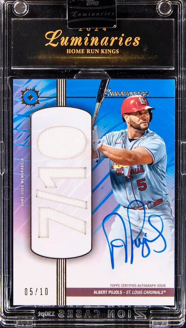 2024 Topps Albert Pujols Luminaries Home Run Kings Autographed Relic Blue #HRKAR-AP card image