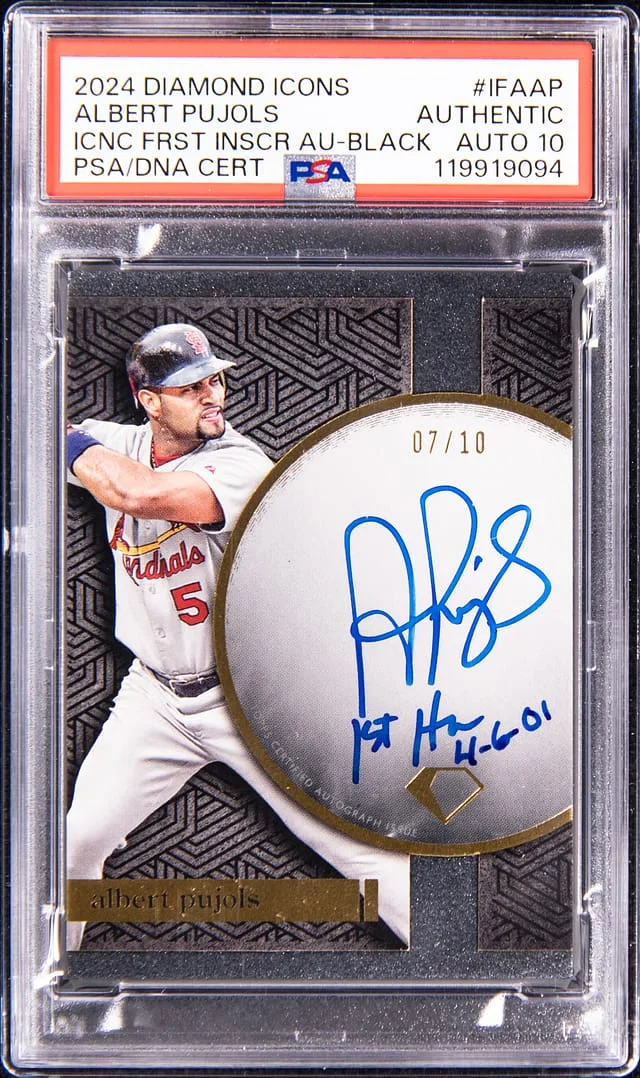 2024 Topps Albert Pujols Diamond Icons Iconic First Inscribed Autograph Black #IFA-AP card image