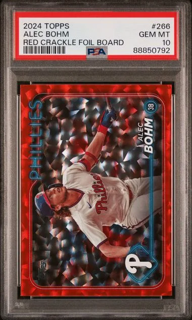 2024 Topps Alec Bohm Red Crackle Foil Board #266 card image
