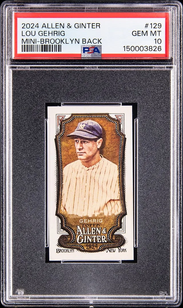 2024 Topps Allen & Ginter Lou Gehrig Mini-Brooklyn Back #129 card image