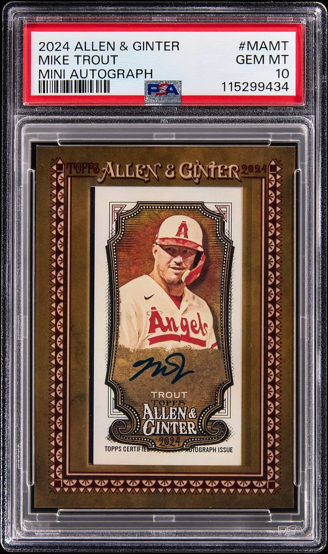 2024 Topps Allen & Ginter Mike Trout Mini Autograph #MA-MT card image