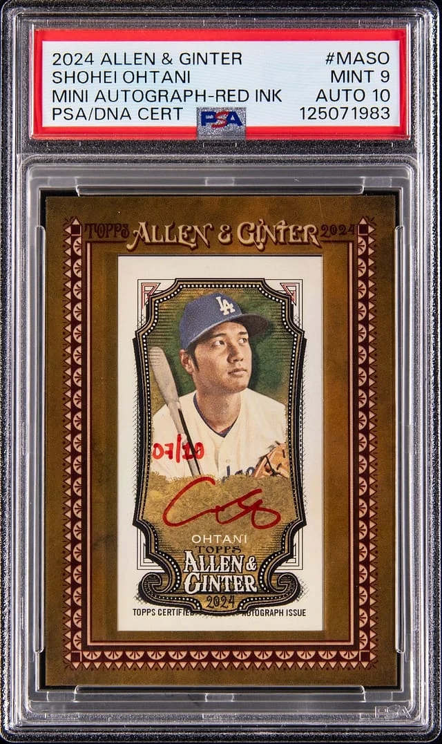 2024 Topps Allen & Ginter Shohei Ohtani Mini Autograph Red Ink #MA-SO card image