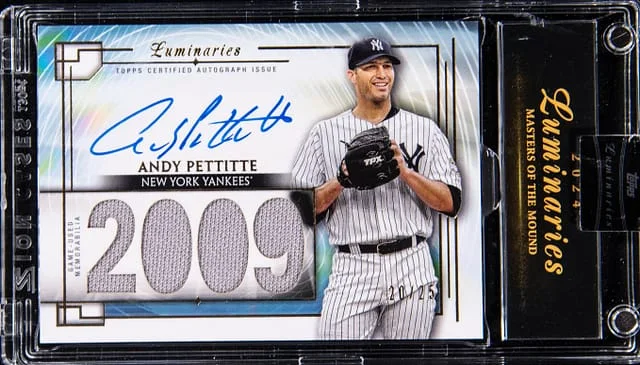 2024 Topps Andy Pettitte Luminaries Masters of The Mound Autograph Relic #MOMAR-AP card image