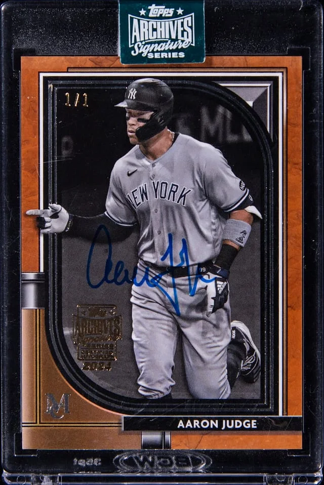 2024 Topps Archives Aaron Judge Signature 2021 Topps Museum Collection Autograph #82 card image