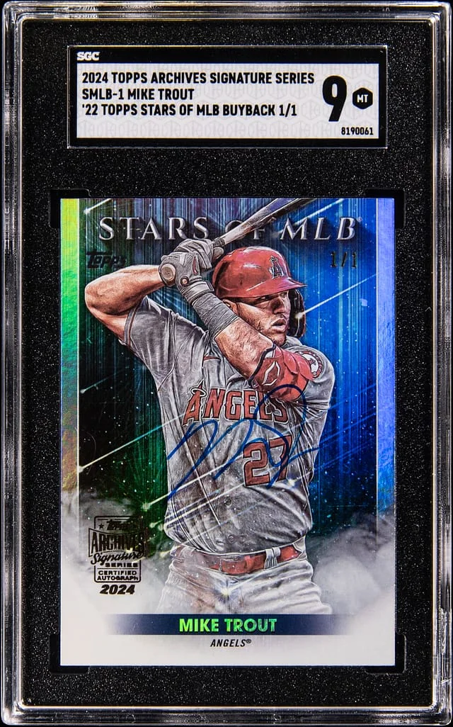 2024 Topps Archives Mike Trout 22 Topps Stars of MLB Buyback #SMLB-1 card image
