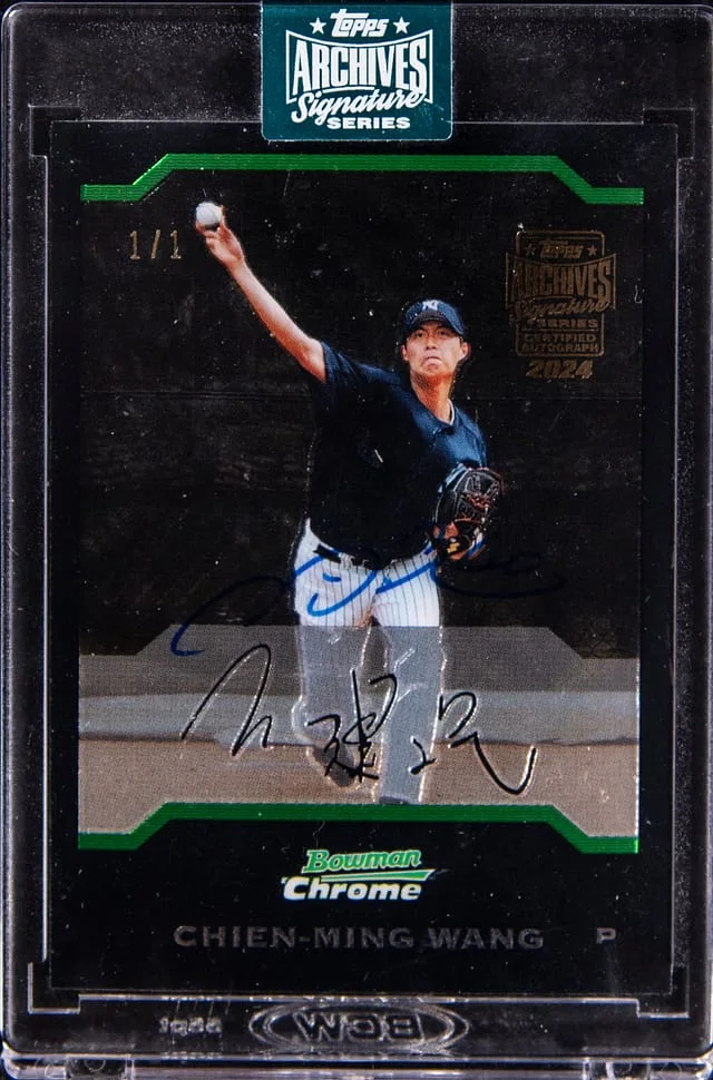 2024 Topps Archives Signature Series Chien-Ming Wang Green #155 card image