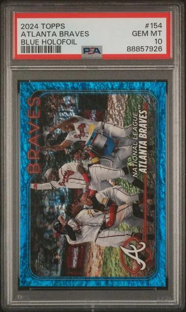 2024 Topps Atlanta Braves Blue Holofoil #154 card image