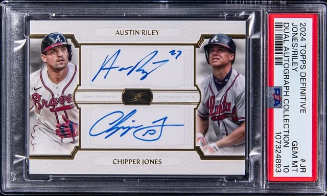2024 Topps Austin Riley/Chipper Jones Definitive Collection Dual Autograph #DAC-RJ card image