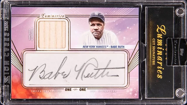 2024 Topps Babe Ruth Luminaries Cut Signature Relic Card #CSR-BR card image