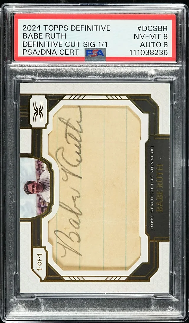 2024 Topps Babe Ruth Definitive Collection Cut Signatures #DCS-BR card image