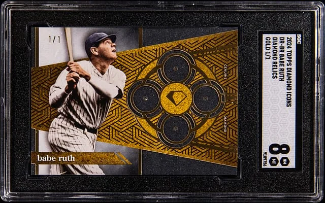 2024 Topps Babe Ruth Diamond Diamond Icons Diamond Relics Gold #DR-BR card image