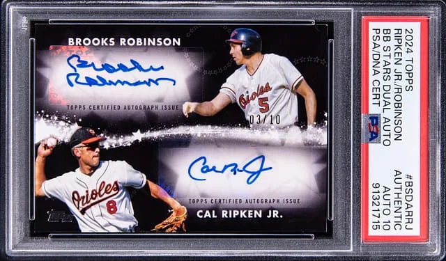 2024 Topps Baseball Cal Ripken Jr/Brooks Robinson Stars Dual Autograph #BSDARRJ card image