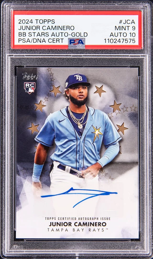 2024 Topps Baseball Junior Caminero Stars Autograph Gold #BSA2-JCA card image