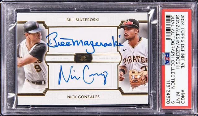 2024 Topps Bill Mazeroski/Nick Gonzales Definitive Dual Autograph Collection #MGO card image