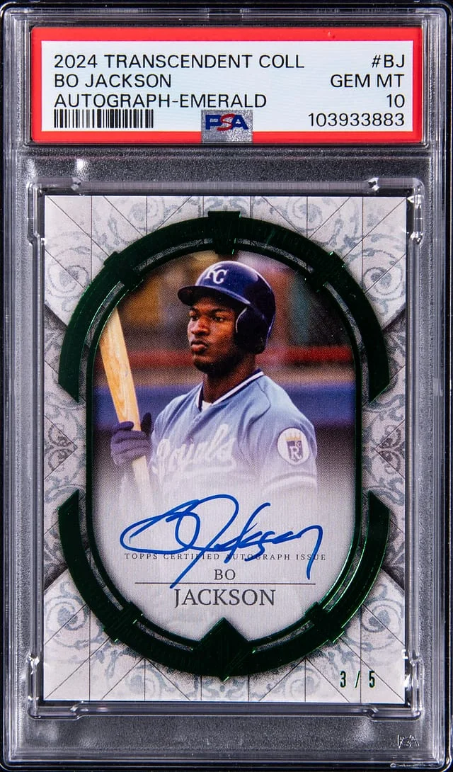2024 Topps Bo Jackson Transcendent Collection Autograph Emerald #BJ card image