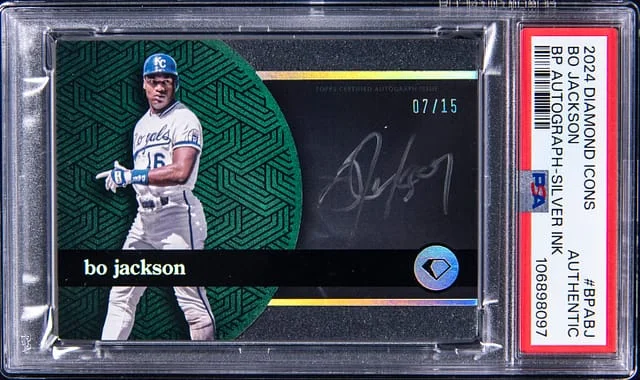 2024 Topps Bo Jackson Diamond Icons Black Polychromatink Autograph Silver Ink #BPA-BJ card image