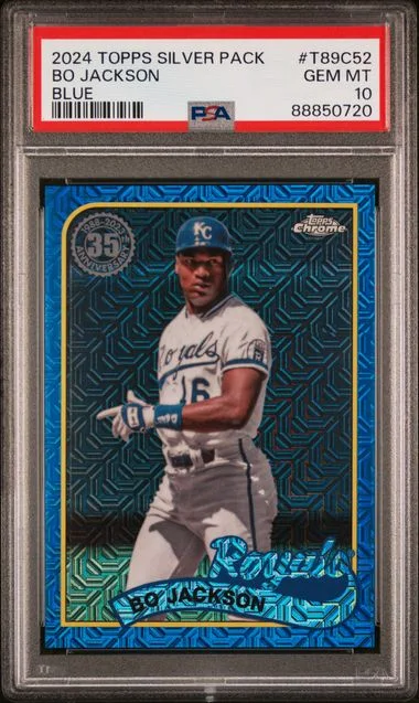 2024 Topps Bo Jackson Silver Pack 1989 Chrome Promo Blue #T89C52 card image