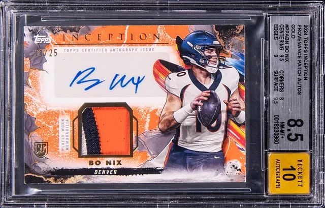 2024 Topps Bo Nix Inception Provenance Patch Autograph Gold #PPA-BN card image