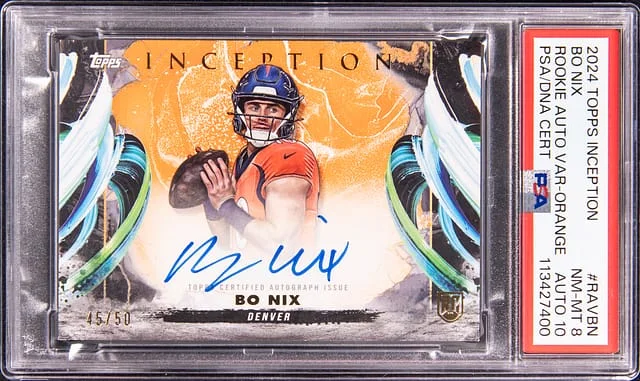 2024 Topps Bo Nix Inception Autograph Variations Orange #RAV-BN card image
