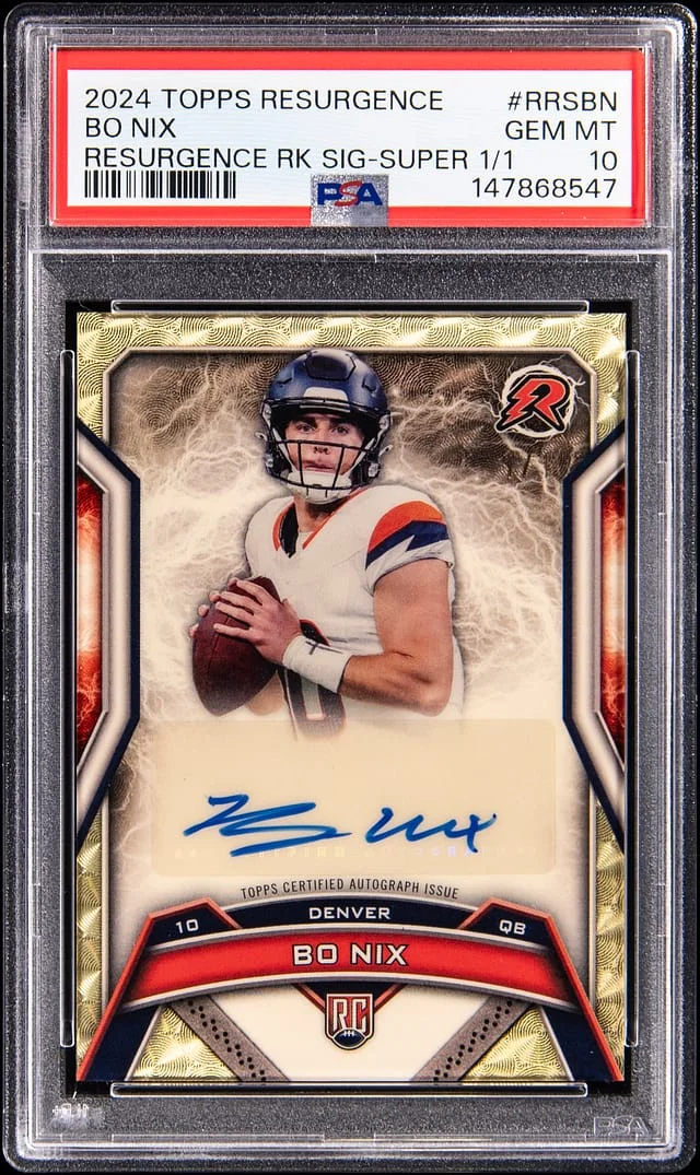 2024 Topps Bo Nix Resurgence Signatures SuperFractor #RRS-BN card image