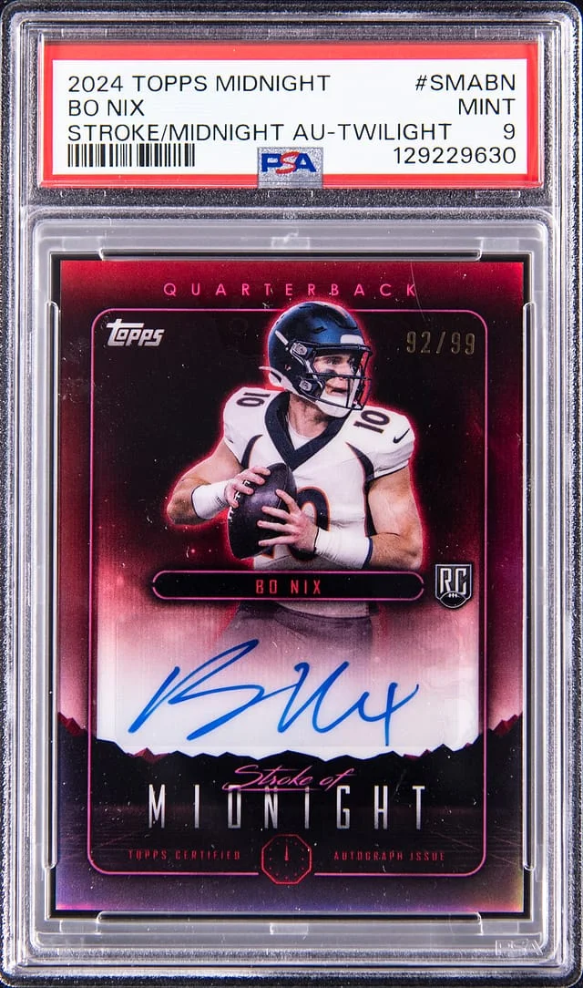2024 Topps Bo Nix Midnight Stroke of Midnight Autograph Twilight #SMA-BN card image