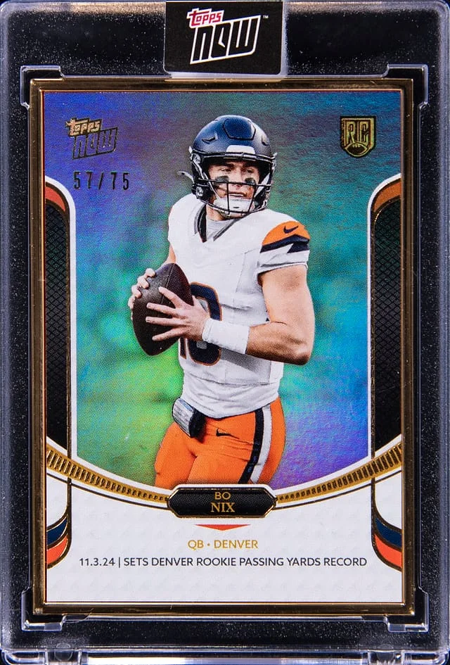 2024 Topps Bo Nix - Topps Encased Campaign Blue #18 card image