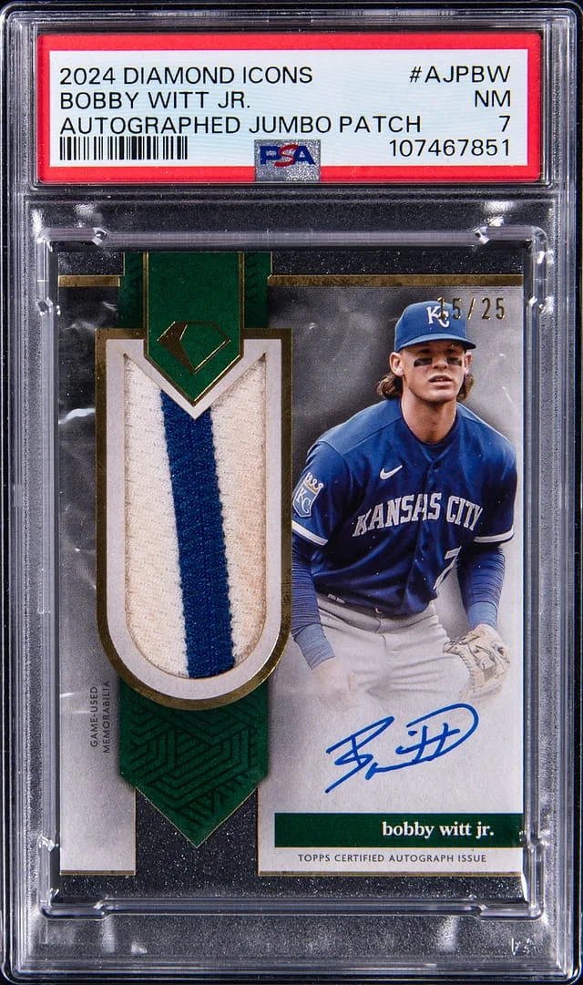 2024 Topps Bobby Witt Jr. Diamond Icons Autographed Jumbo Patch #AJP-BW card image