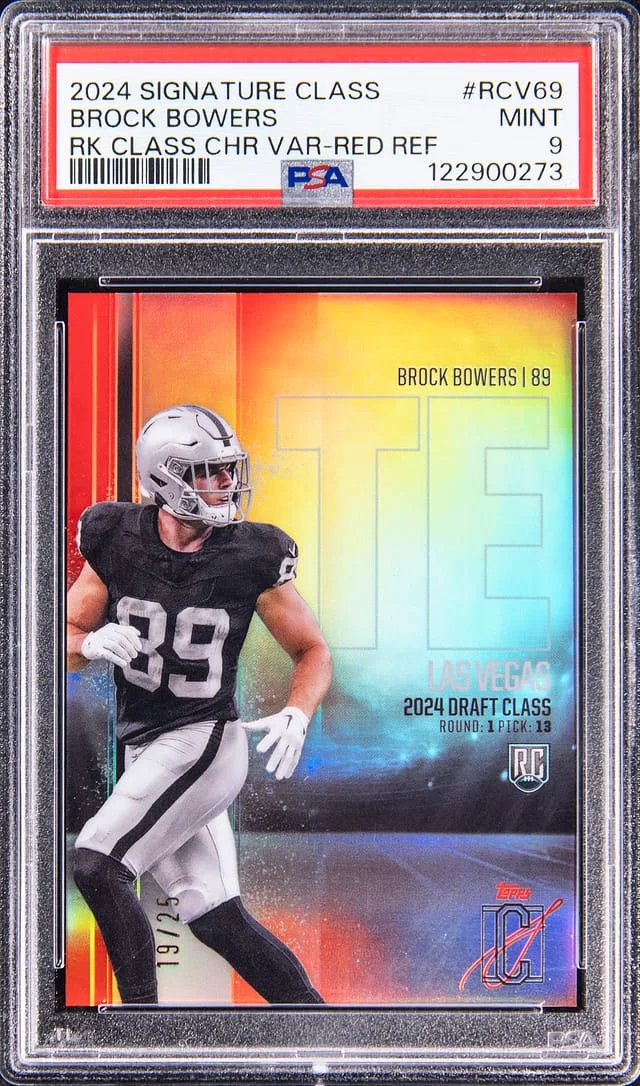 2024 Topps Brock Bowers Signature Class Class Chrome Variation Red Refractor #RCV-69 card image