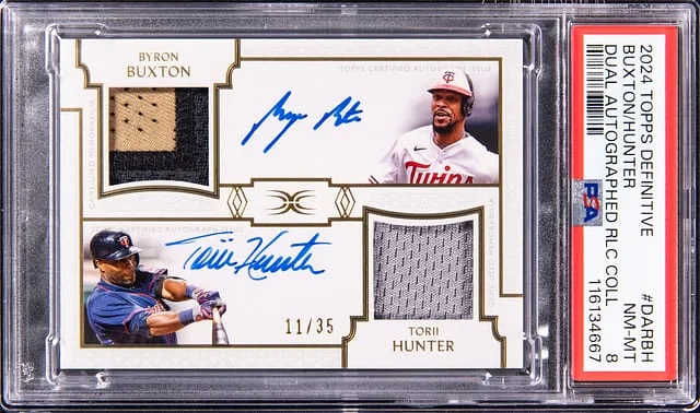 2024 Topps Byron Buxton/Torii Hunter Definitive Dual Autographed Relic Collection #DARBH card image