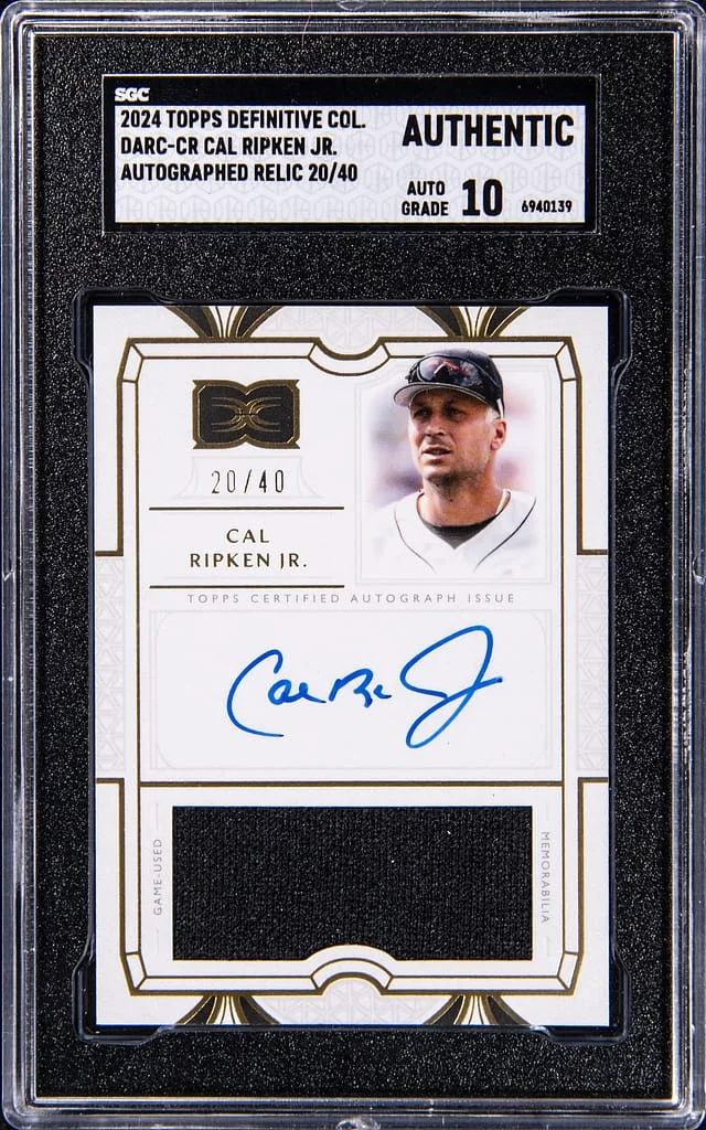 2024 Topps Cal Ripken Jr Definitive Collection Autographed Relic #DARC-CR card image