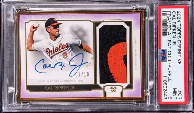 2024 Topps Cal Ripken Jr. Definitive Framed Autograph Patch Collection Purple #FAPC-CR card image