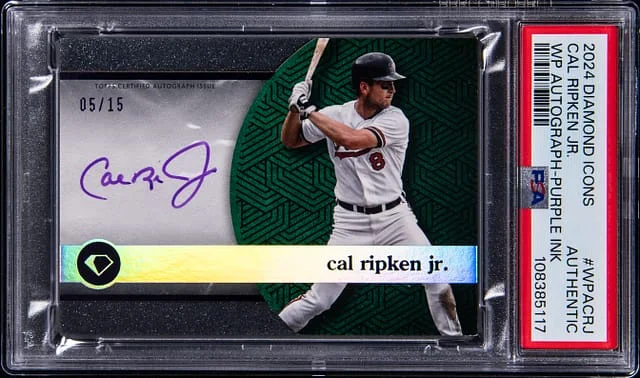 2024 Topps Cal Ripken Jr. Diamond Icons White Polychromatink Autograph Purple Ink #WPA-CRJ card image