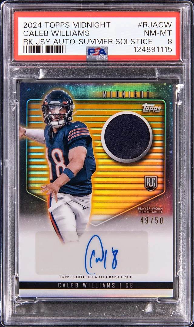 2024 Topps Caleb Williams Midnight Jersey Autograph Dusk #RJA-CW card image