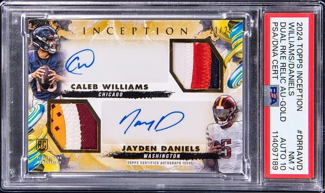 2024 Topps Caleb Williams/Jayden Daniels Inception Dual Relic Autographs Gold #DRRA-WD card image