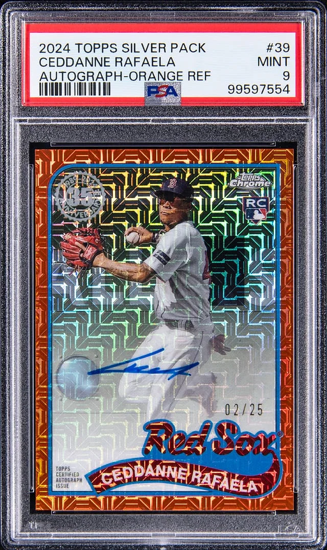 2024 Topps Ceddanne Rafaela Silver Pack Autograph Orange Refractor #2T89C-39 card image
