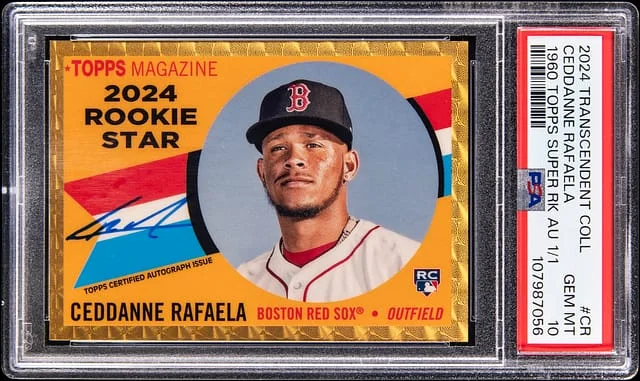 2024 Topps Ceddanne Rafaela Transcendent Collection 1960 Topps Autograph SuperFractor #60RSSA-CR card image