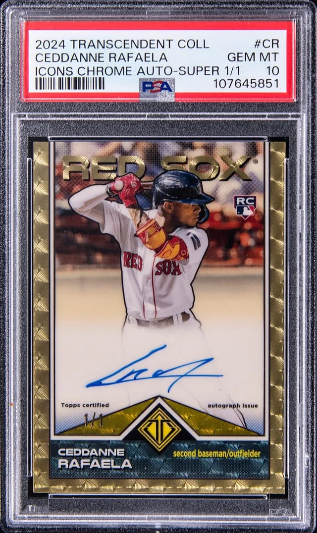 2024 Topps Ceddanne Rafaela Transcendent Collection Icons Chrome Autographs SuperFractor #TCBA-CR card image