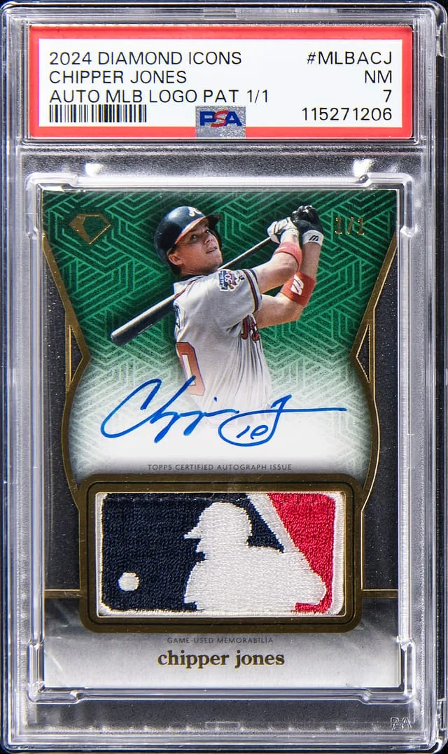 2024 Topps Chipper Jones Diamond Icons Autograph MLB Logo Patch #MLBACJ card image