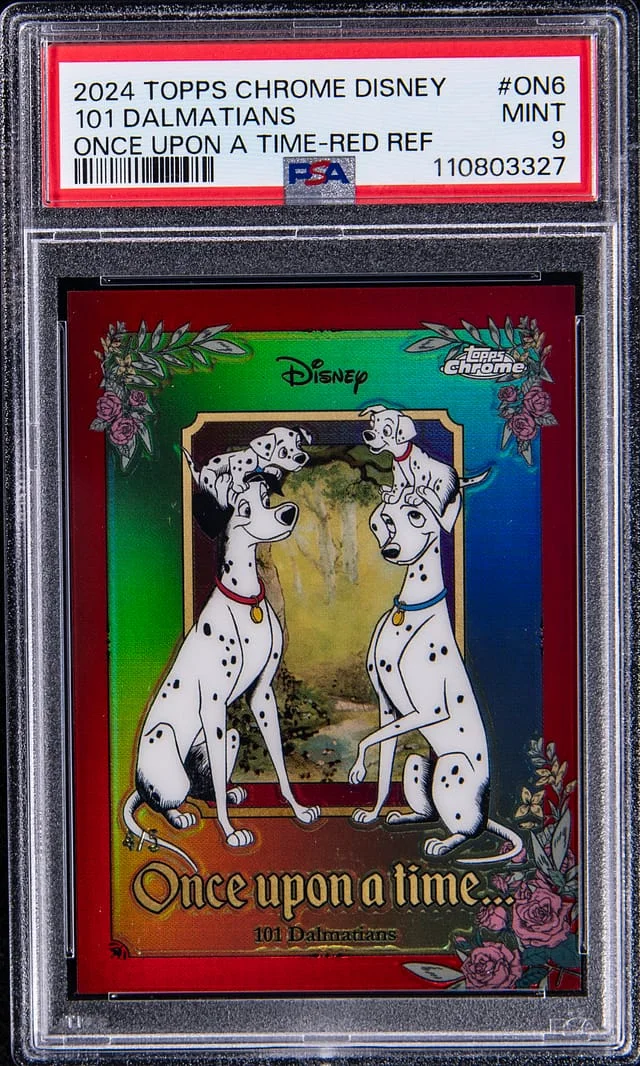 2024 Topps Chrome 101 Dalmatians Disney Once Upon A Time Red Refractor #ON-6 card image