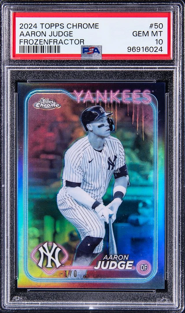 2024 Topps Chrome Aaron Judge (#-1/0) Frozenfractor #50 card image