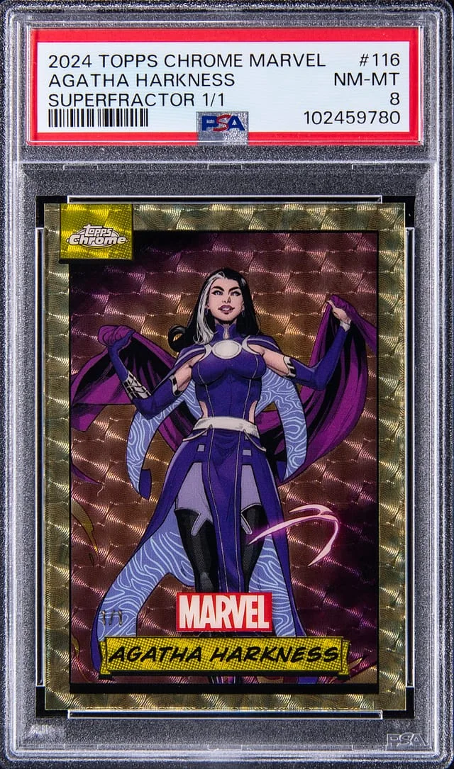 2024 Topps Chrome Agatha Harkness Marvel SuperFractor #116 card image