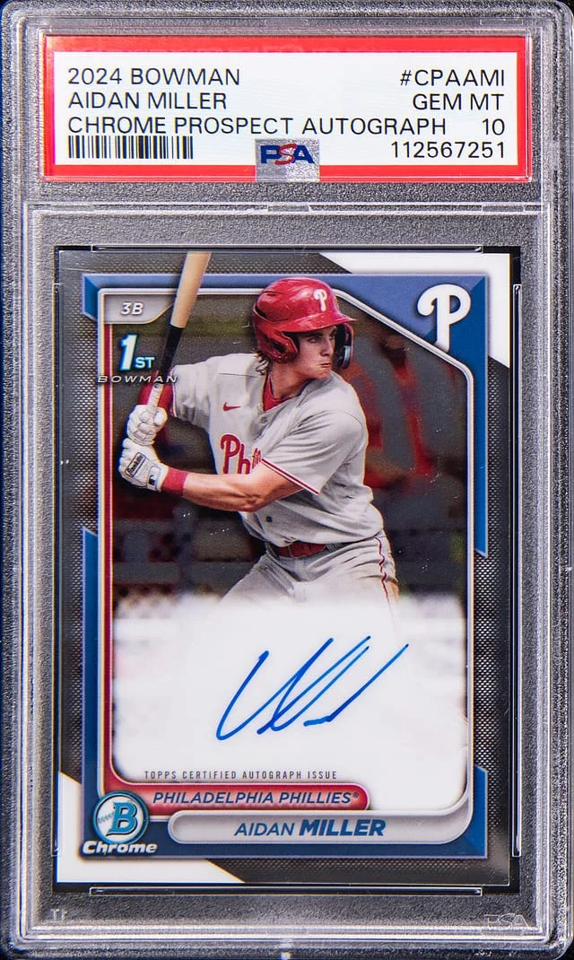 2024 Topps Chrome Aidan Miller Prospect Autograph #CPAAMI card image