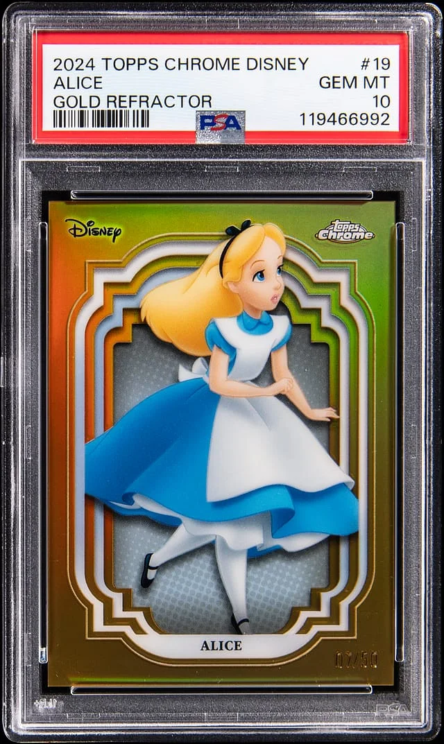 2024 Topps Chrome Alice Disney Gold Refractor #19 card image