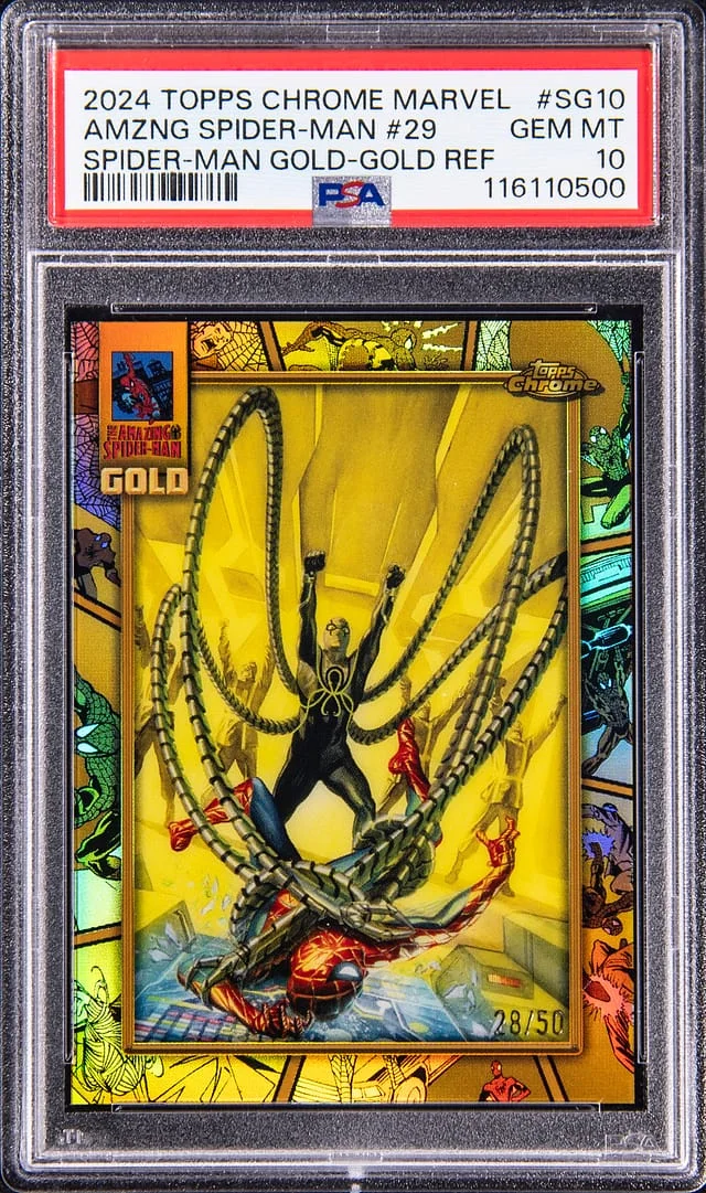 2024 Topps Chrome Amazing Spider-Man Marvel Spider-Man Gold-Gold Refractor #SG10 card image