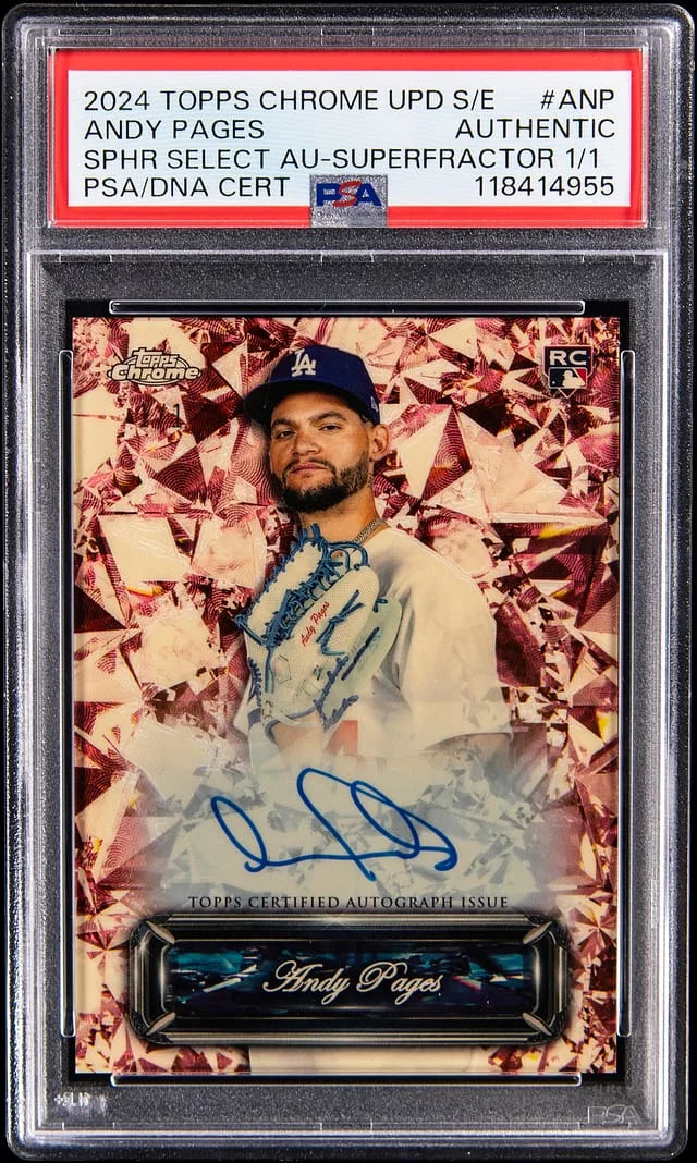 2024 Topps Chrome Andy Pages Edition Sapphire Selections Autographs SuperFractor #USSA-ANP card image
