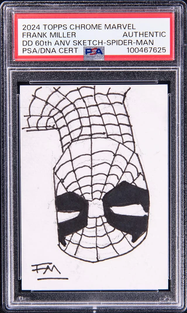 2024 Topps Chrome Anniversary Sketch Spider-Man Frank Miller Marvel Daredevil #60th card image