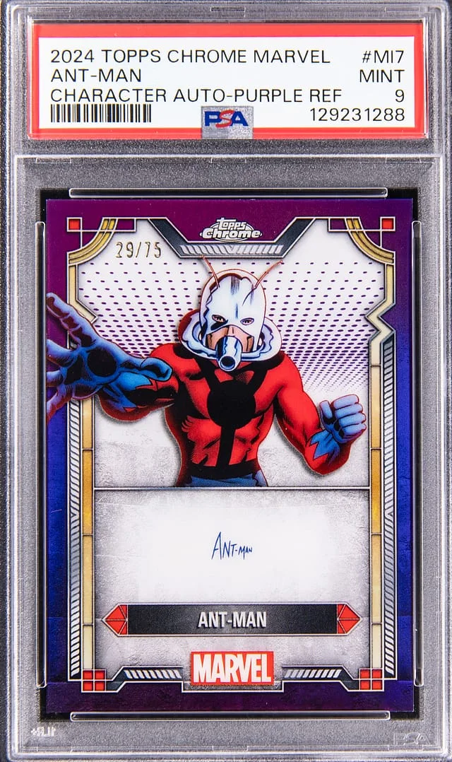 2024 Topps Chrome Ant-Man Marvel Character Autograph Purple Refractor #MI7 card image