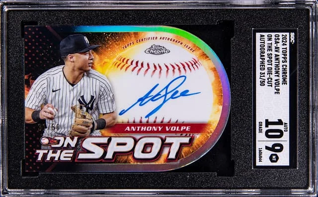 2024 Topps Chrome Anthony Volpe On The Spot Die-Cut Autograph #OSA-AV card image