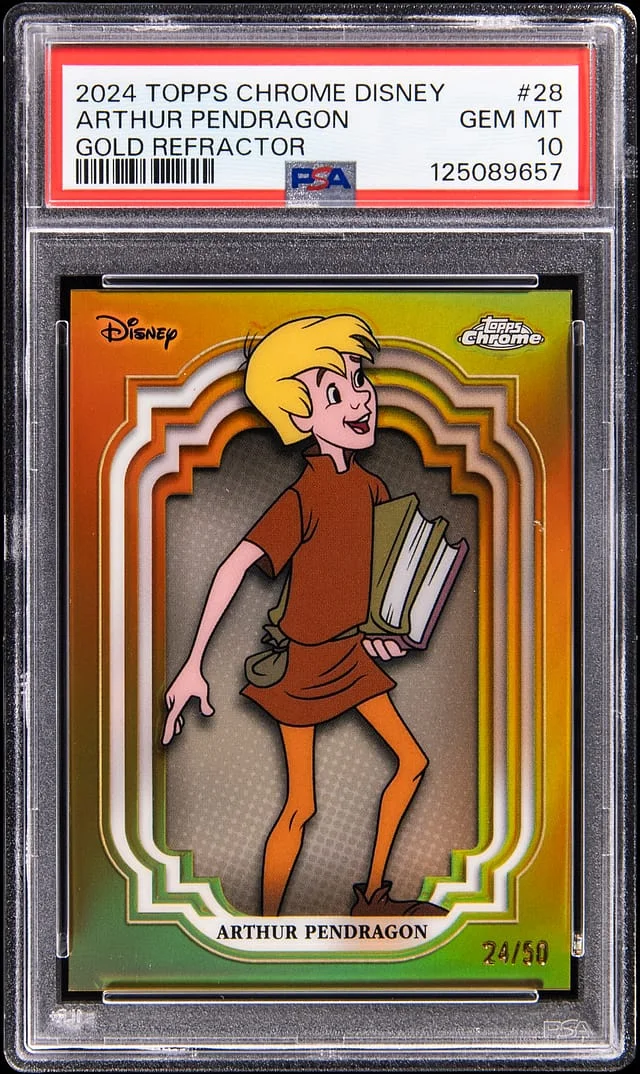 2024 Topps Chrome Arthur Pendragon Disney Gold Refractor #28 card image