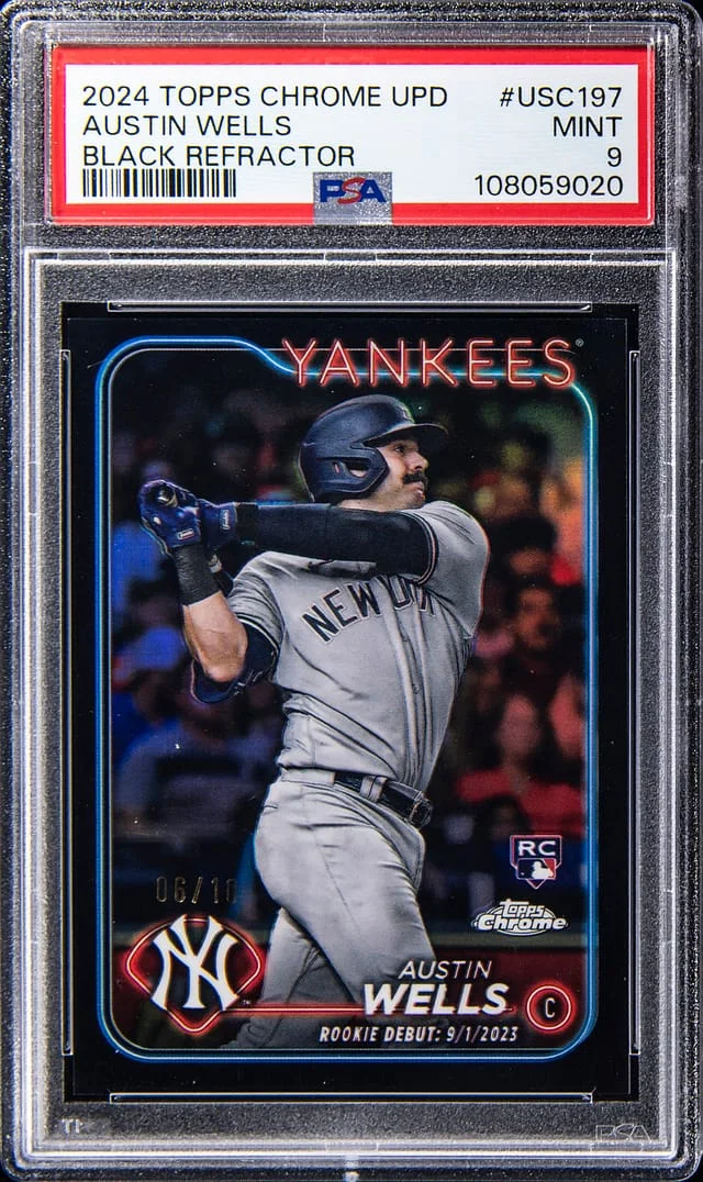 2024 Topps Chrome Austin Wells Black Refractor #USC197 card image
